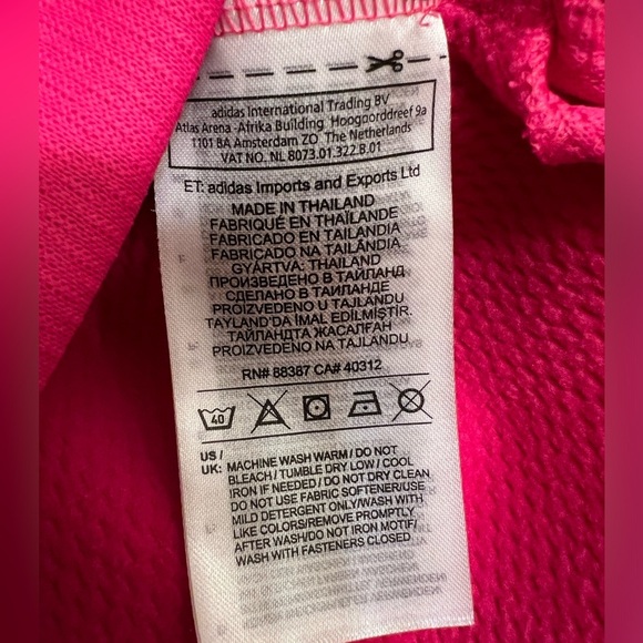 adidas Hot Pink Logo Hoodie, Small - Picture 5 of 8